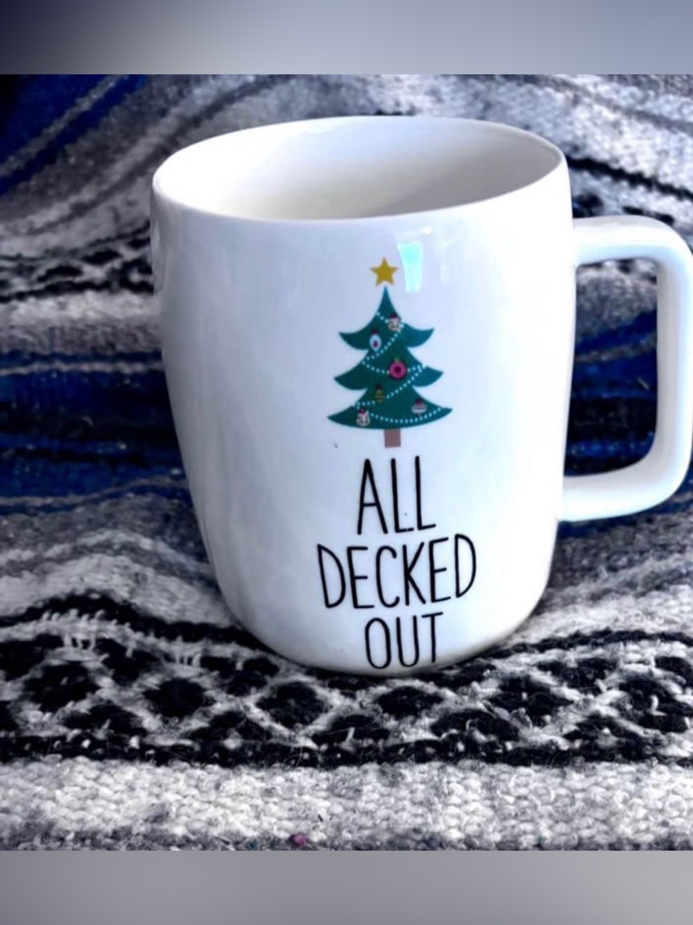 All Decked Out White Christmas Tree Mug